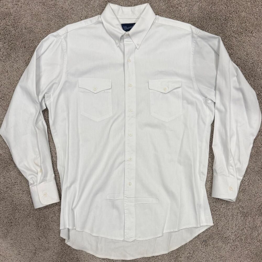 Wrangler XL Long Tails Men's White Dress Shirt